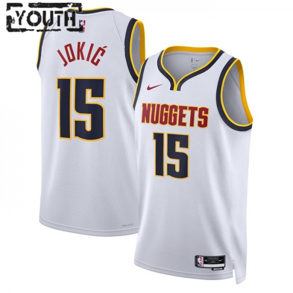 Denver Nuggets Trikot Nikola Jokic 15 Nike 2022-23 Association Edition Weiß Swingman - Kinder Denver Nuggets Trikot Nikola Jokic 15 Nike 2022-23 Association Edition Weiß Swingman - Kinder